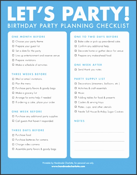 8 Kids Party Checklist Template - SampleTemplatess - SampleTemplatess